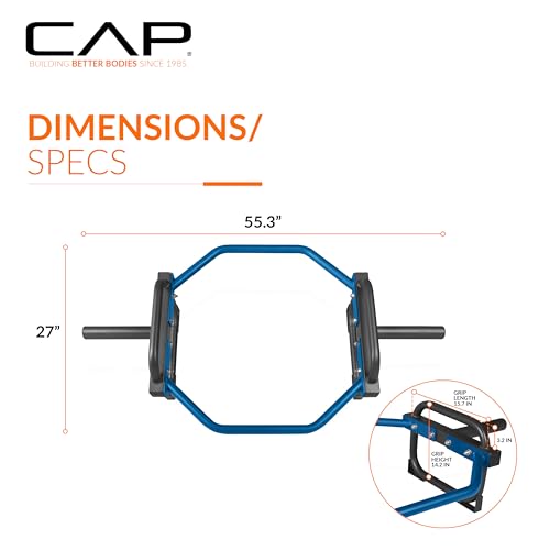 Image of CAP Olympic Trap & Shrug Bar with Elevated Grip, 500-Lb Capacity