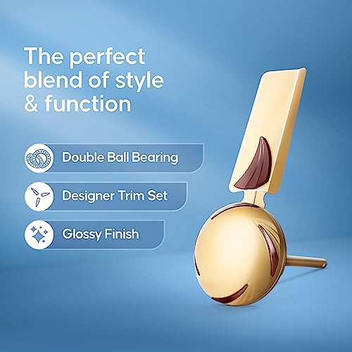 Image of LONGWAY Creta P1 600 mm /24 inch Ultra High Speed 4 Blade Anti-Dust Decorative Star Rated Remote Controlled Ceiling Fan 2 Years Warranty (Golden, Pack of 1)