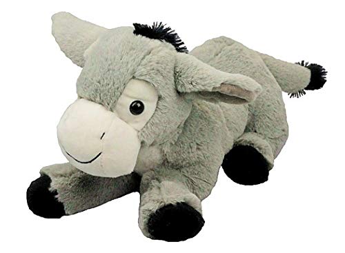 Inware 7138 - Kuscheltier Esel Pauli, grau, liegend, 35 cm