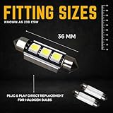 Argo 6 Pcs 36mm 239 Festoon C5w LED Car Bulb Smd Xenon White Bright Dome Reading License Number Plate Bulb Car Interior Bulbs 272 T4W Map Lamps Rear Boot Light Footwell 12v - Image 3