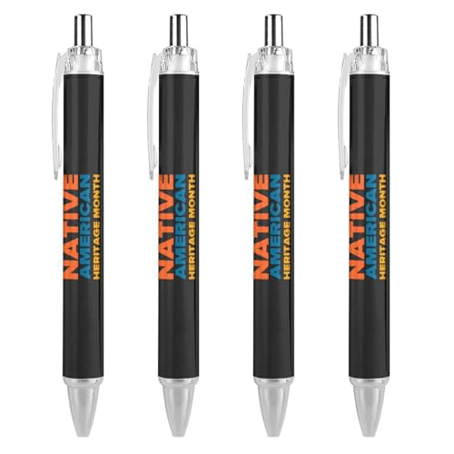 Bolígrafos retráctiles de gel de tinta negra de alta calidad con orgullo indígena