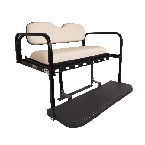 GTW MACH3 Club Car Precedent/Tempo/Onward Golf Cart Rear Seat Kit with Steel Frame | Compatible with 2004-Up Models (White)