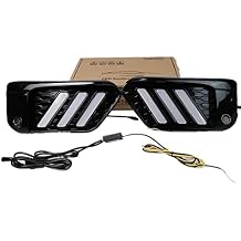 LED Daytime Running Light for BMW X1 F48 F49 2016-2019, 6000K LED Front Bumper DRL With Streamer Yellow Turn Signals Light