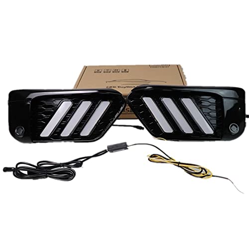 July King LED Daytime Running Light for BMW X1 F48 F49 2016-2019, 6000K LED Front Bumper DRL With Streamer Yellow Turn Signals Light