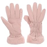 ibasenice 1 Paar Damen Thermohandschuhe Lady Screen Soft Line wasserdichte Winterhandschuhe Accessoire Damenhandschuhe Waschbare Prop Texting Handschuhe Für Frauen Fühlen Stoff Rosa