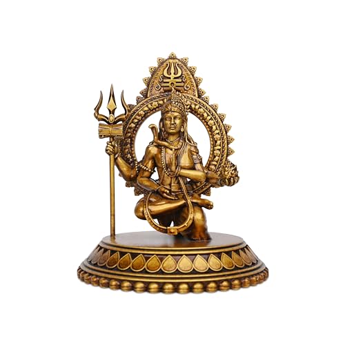 Image of Artarium Resin Ardhanarishvara Idol Ardhnarishwar Statue Shiv Parvati Idol Shiv Parvati Double Avatar Statue for Car Dashboard and Home Decor Showpiece (Ardhanarishvara Antique 3.93 Inch)
