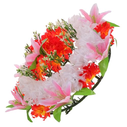 VINTORKY Ghirlanda Funebre Artificiale per Cimitero Decorazione Commemorativa Lillà Rosa per Attività e Sacrifici Compatte e Design