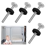 4pcs Baby Gate Fixtures M10 Stair Gate Screws Thread Spindle Rods Extra Long Stairgate Pressure Mounted Bolts Stairgate Pressure Fit Screws For Baby And Pet Safety Doors Walk Thru Door 10mm Black