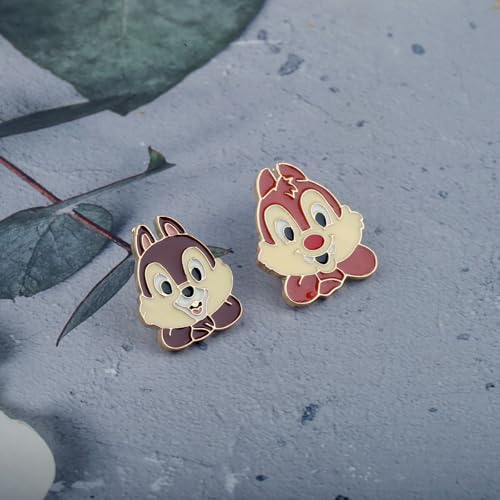 Image of FEELMEM Squirrel Chip Squirrel Dale Cartoon Movie Gift Cartoon Character Brooch Pin Best Friends Gift