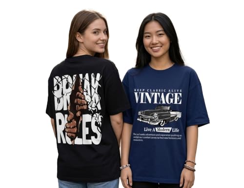 Image of AUSK Oversized T-Shirts || Printed Half Sleeve Tshirt for Womens