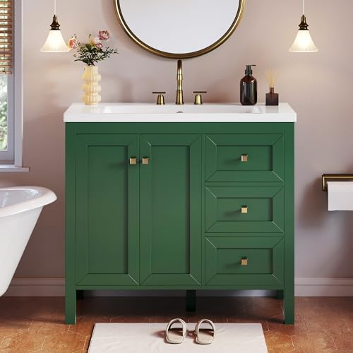 YITAHOME 36" Bathroom Vanity with Sink Set, Vintage Bathroom Cabinet
