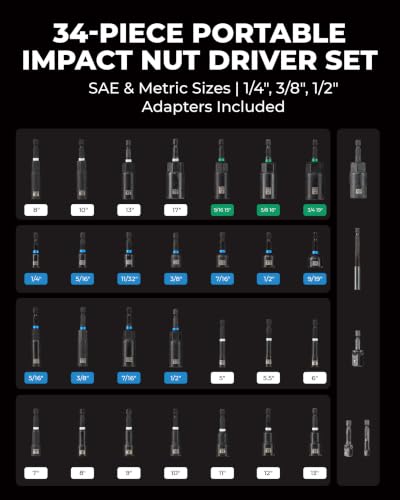 toolant Magnetic Nut Driver Set, 34-Piece - image 7