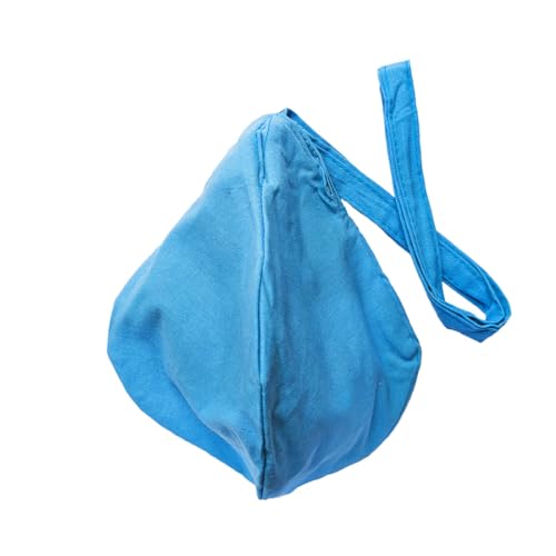 Image of Pure Cotton Chanting Bag or Gomukhi Japa Mala Bag or Cotton Bead Bag with Sakshi Mala Counter (Light Blue)