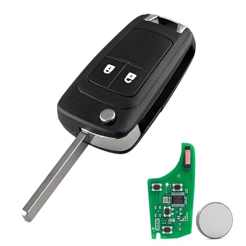 2 Buttons 433MHZ Flip Key Fob Replacement with ID46 Chip & HU101 Blade -Entry Remote for Opel Vauxhall Astra J Corsa Insignia Adam Meriva Zafira Mokka&Chevrolet Cruze