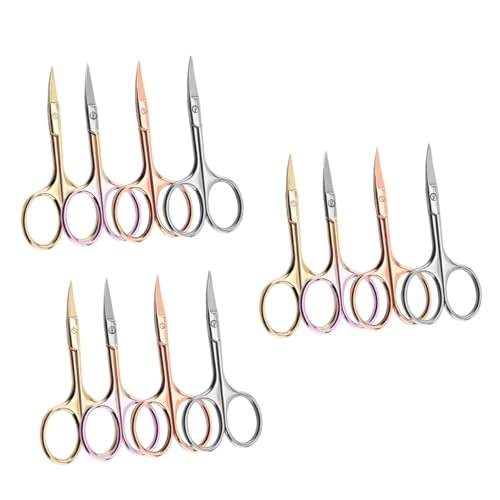 FRCOLOR 3 Set Di Forbici Colorate Per La Barba Set Di Forbici Per Baffi Per Il Naso Per Per Uomo Barbiere Uso Domestico 4 Pezzi*3