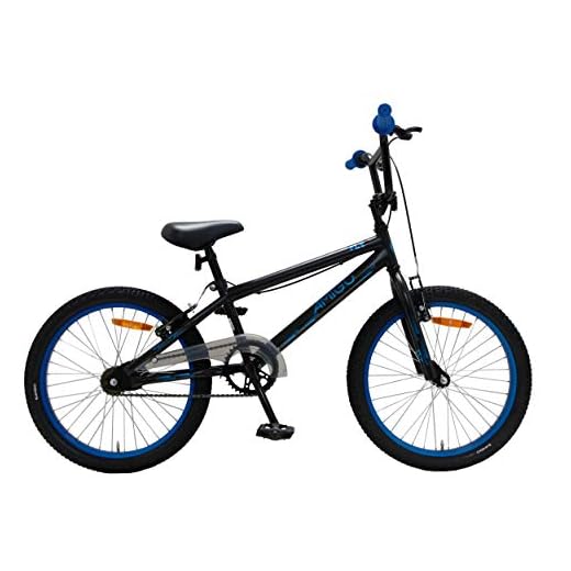 Amigo Fly – barncykel för pojkar – 50 cm – med handbromsar och reflektor – BMX-cykel – från 5–8 år – svart