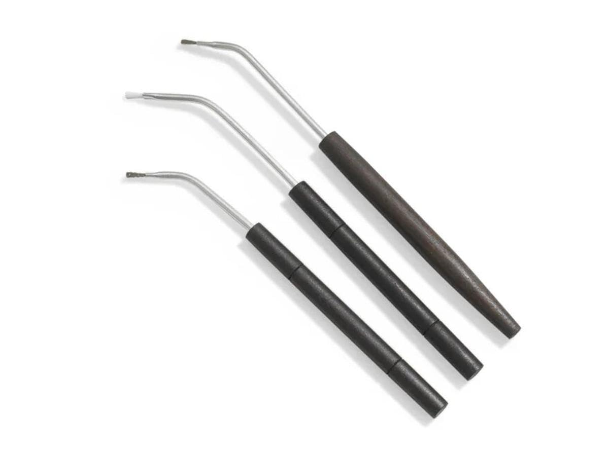 BIRCHWOOD CASEY Abgewinkelte Reinigungsbürsten | langlebige, vielseitige Pistolenpflege Reinigung Scheuern Nylon, Bronze & Edelstahl Kleine Bürste Set - 3 Stück