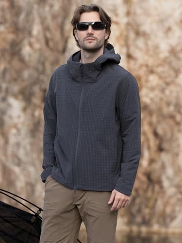Image of Mens Lightweight Windbreaker Hiking Softshell Jacket Water-resistant Full Zip Hoodies Golf Jackets