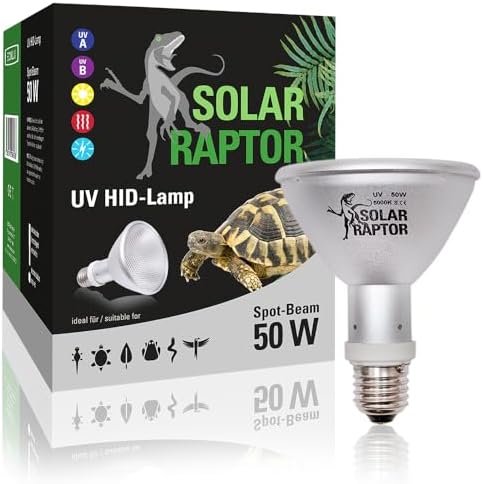 SOLAR RAPTOR HID UV Spotlight 35 Watt Flood, Metal Vapor Lamp, Heat & UV Lamp for Terrariums