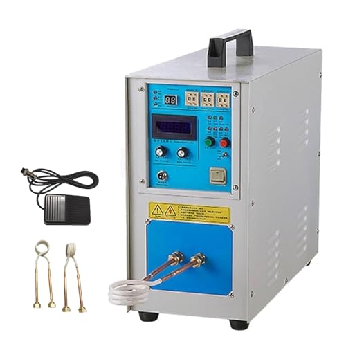 JIANGYUXINLI 15KW Induction Forge High Frequency Induction Heater Furnace, 110V/220V Inductions Brazing, 30-100KHZ Heat Melting Welding Quenching Annealing Brazing Metal, with Two Coils