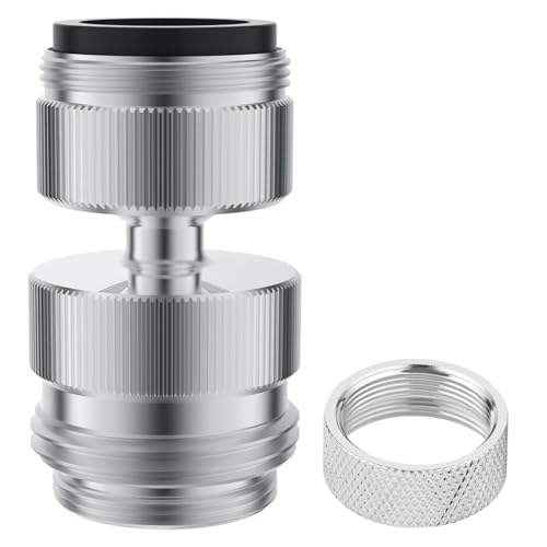 Hibbent Sink Faucet to Garden Hose Adapter Kit, Faucet Adapter to Garden Hose with 15/16 Inch Male Thread, 360-degree Swivel Sink Attachment - Chrome Finished Male Adapter Chrome Finished