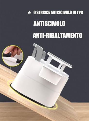 WC Toilette Portatile con Box Portaoggetti e Poggia Schiena poggiamano, per Anziani, Donna incinta e Persone con Mobilità Ridotta Uso Domestico (Bianco/Grigio)