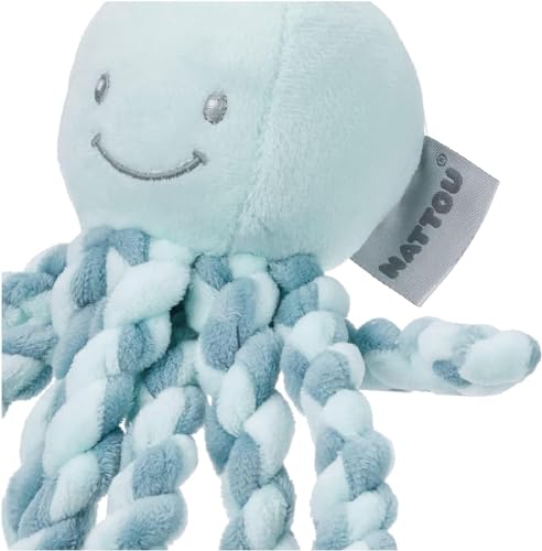 Nattou Kuscheltier Oktopus, Für Neugeborene und Frühchen, 23 cm, Mintgrün