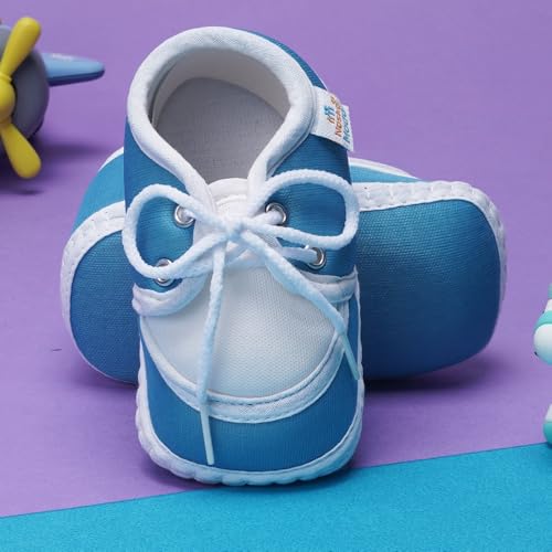 Image of Neska Moda 6 To 12 Months Baby Boys & Baby Girls Cute Soft Cotton Pre-Walker Lace Booties-BT4713