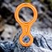 Descender,35KN Figure 8 Aluminum Alloy Descender for Rappelling Belaying Rock Climbing (Orange)