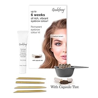 Godefroy Instant Eyebrow Tint – Medium Brown Eyebrow Capsule Tint for Long Lasting Colour – Easy to Use Brow Tint Kit Includes 4 Applications