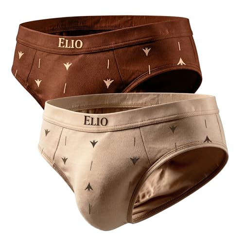ELIO Men's Briefs – Stretch Cotton, 2-Pack (US, Alpha, Small,