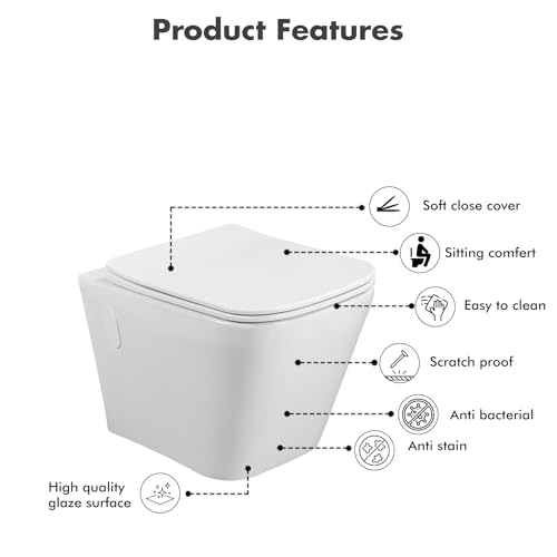 Image of WASSMIST Western Toilet Commode for Bathroom | Bathroom Toilet Seat for Comfort and Style (Wall Hung)