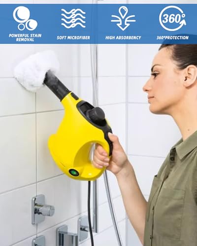 Jissta 8 Mikrofaser-Tuchset Kompatibel mit Kärcher Dampfreiniger EasyFix SC 2, SC 3, SC 4, SC 5, Mikrofaser Überzugsset Zubehör für Kärcher Dampfreiniger(64 Bodentücher+4 Überzüge für Handdüse)