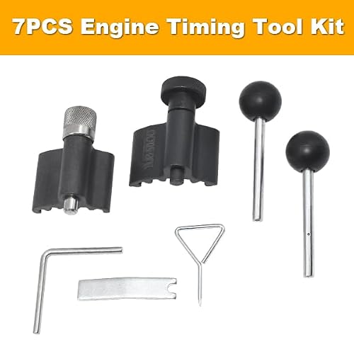 Yuesstloo Diesel Engine Camshaft Crankshaft Alignment Locking Timing Tool Kit, Compatible with VW Audi SEAT Skoda 1.9L 2.0L TDI PD DOHC Engine, 7PCS Set with Gloves - Thumbnail 2