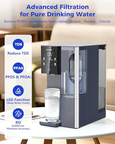 Image of 7-Stage Countertop Reverse Osmosis Water Filter System, 528 Gallons RO Water Filtration with Portable Pitcher, NSF /ANSI 372,53,42,58, Reduce TDS PFAS, 5 Volumes, 3:1 Pure to Drain CT910