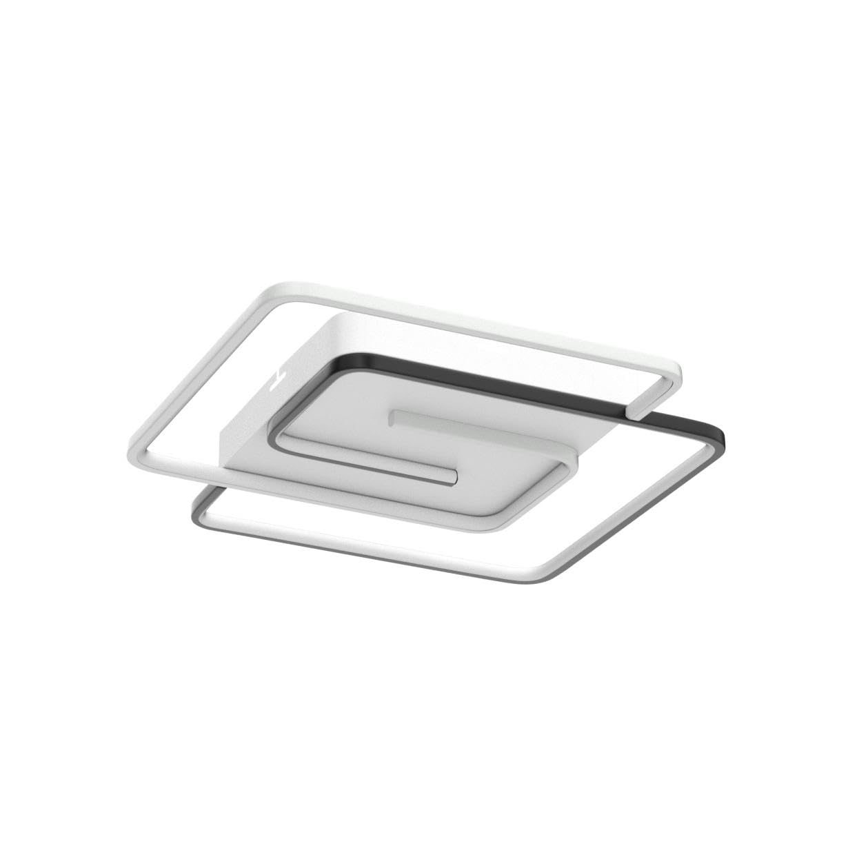 Plafoniera moderna a led 36W 50cm con telecomando geometria quadrata bianco e nero dimmerabile da incasso per soggiorno camera da letto cucina