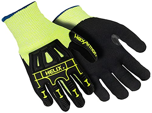 HexArmor Helix 3000 flexible Stoßschutzhandschuhe für den Bau - Schwarz Gelb - Gr 07