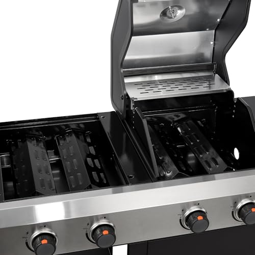 Woodland Grill - Gas BBQ, 4 Burner, Modular Pizza Oven + Plancha, Built In Thermometer, Storage, Tool Hooks, Easy To Move Wheels, 3-In-1 Cooking Appliance To Grill, Bake & Sear - OC01BQ31005 - Image 6