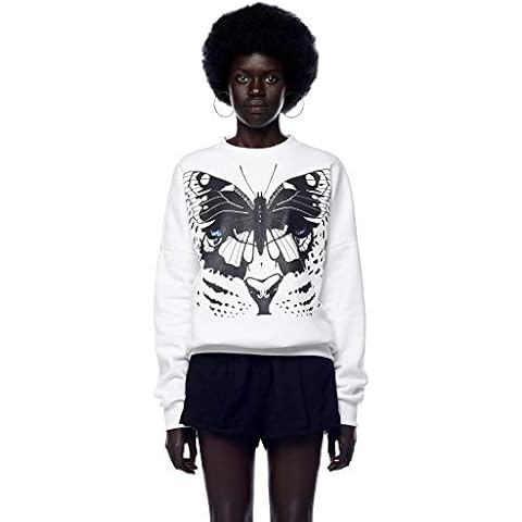 Jonny Cota Studio Leopard Wings Print Sweatshirt, White, M, Men's and Women's Cover