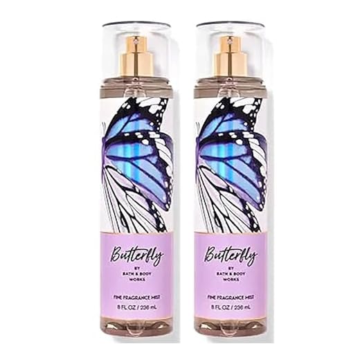 Bath and Body Works Butterfly Fine Fragrance Body Spray Mist Perfume Gift Set - Value Pack Lot of 2 (Butterfly)