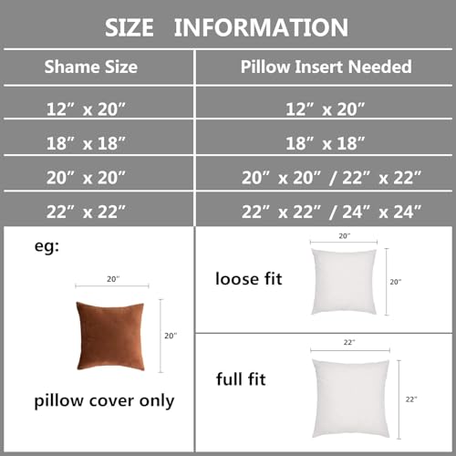 Image of AAZEEM Decorative 12 x 12 Inch Throw Pillow Covers Set of 3 | Super Soft Velvet Pillows|Fall Pillowcase for Living Room Bedroom Sofa Couch Cushion Cover | Velvet
