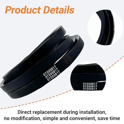 07200817 Mower Deck Belt Fits for Ariens Gravely 991156 ZT HD Pro Turn Z 60'' Deck, 1PCS Black by WAXUEKIN - Image 6