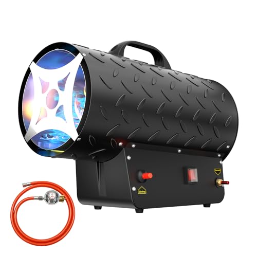 30kW Propane Space Heater,102400 Btu/hr Industrial Gas Fan Heater Portable Workshops Heater, Heat Gas Radiant Hot Air Blower Mechanical Switch Piezo Ignition