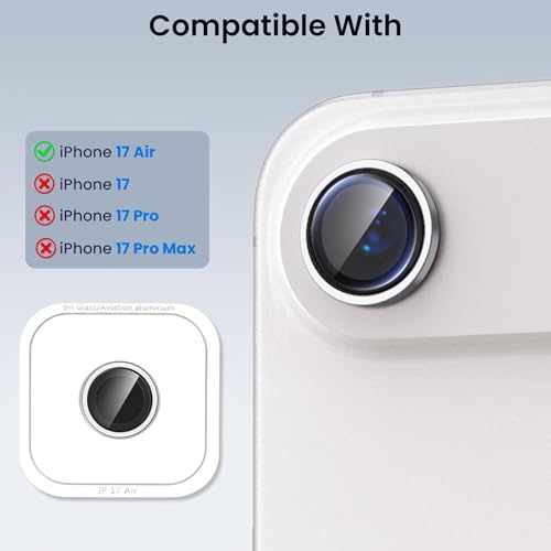 Image of Lensarmor Compatible With Cloud White iPhone Air Camera Lens Protector - 9H Tempered Glass, Scratch Resistant, Premium iPhone Air Accessories, Flash-Friendly Lens Cover