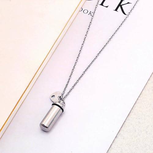 Générique colliers pour homme,Bouteille cylindrique Médaille d’identité Cloche Cul Souvenir Cendres Bijoux de crémation commémoratif – vue 5