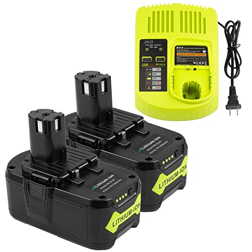 Fancy Buying 18V 6000mAh RB18L50 Replacement Battery P117 P118 P119 Dual Chemistry Charger for Lithium Ion ONE+ Plus P122 ABP1801 ABP1803 BCP1817/2SM BPP-1813 BPP-1815 by Fancy Buying - Used condition - US$51.23