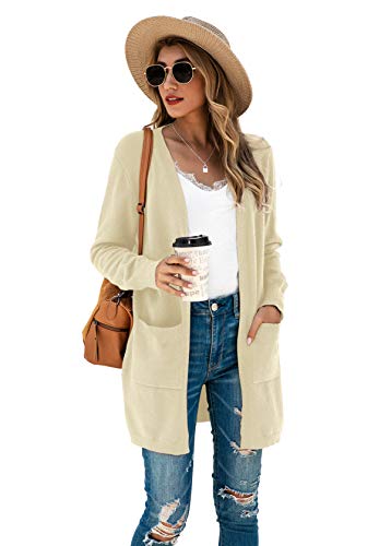 Image of TASAMO Cardigan Sweaters for Women Long Sleeve Open Front Casual Knit Fall Coat Oversized Soft Outwear with Pockets