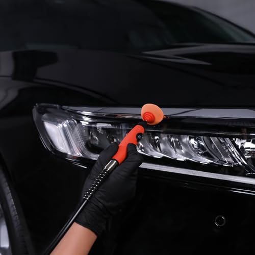 Image of SPTA Orange Heavy Cut Drum Pad with 1 /8 inch Shank, 5Pcs Orange Flexible Shaft Drum Mini Polishing Pad Set,Car Detailing Pads for Small Area for Flexible Shaft & Drill Attachment -PT111-5