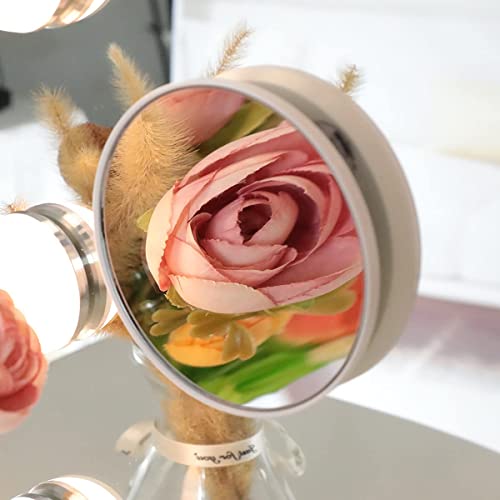 Anyhi 30"X22" Lighted Vanity Makeup Mirror With 15Pcs Led Bulbs, Hollywood Vanity Mirror With Lights, 10X Magnification And 3 Color Light Modes, Perfect For Dressing Room Tabletop, Silver And Gold #TOP5