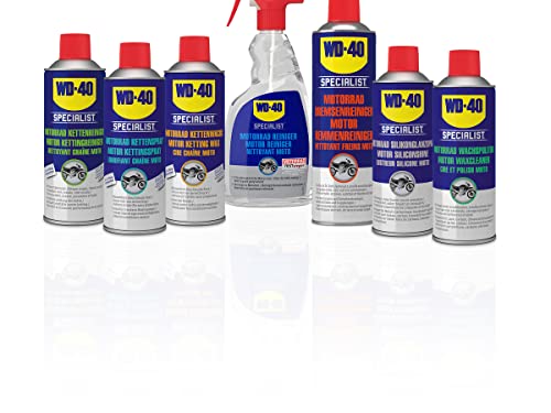 WD-40 Specialist Motorrad Kettenspray | 400ml | Lang anhaltende Schmierung | Schnell trocknend & abschleuderfest | Für O-, X-, Z-Ring-Ketten | Korrosionsschutz | Ideal für trockene Bedingungen
